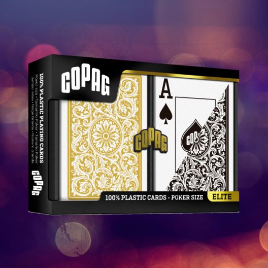 Copag Elite Black & Gold (Poker Size) Double Deck Set - Jumbo Index